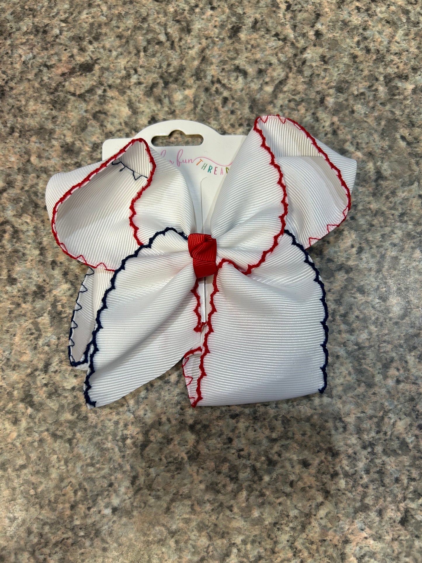 Red, white, and blue bow