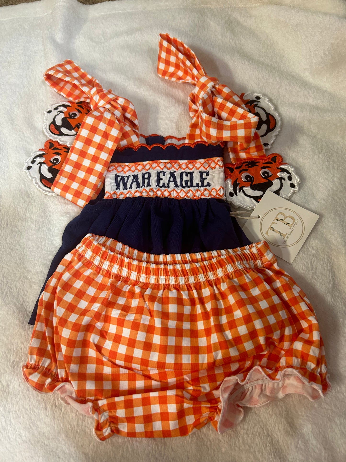 War Eagle Smocked Bloomer Set