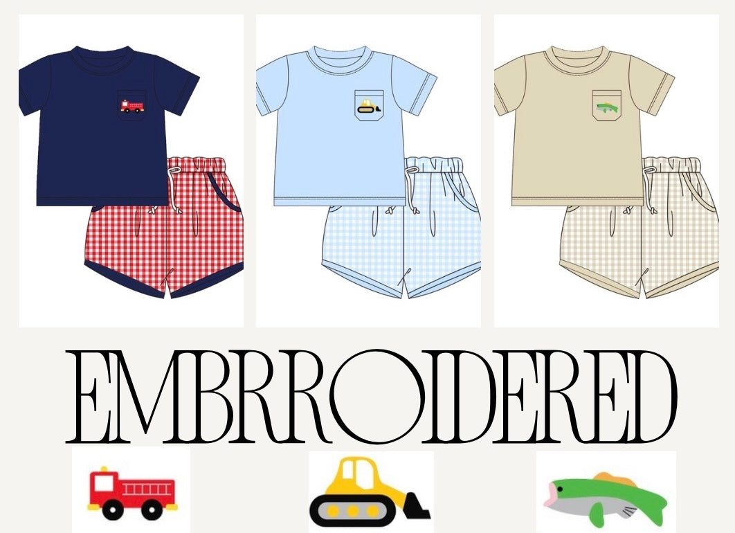 Embroidered Shorts Set