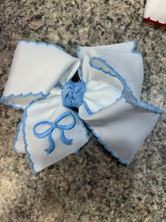 Blue ribbon bow