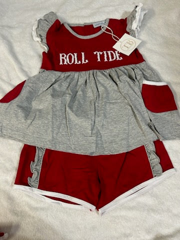 Roll Tide French Knot Shorts Set